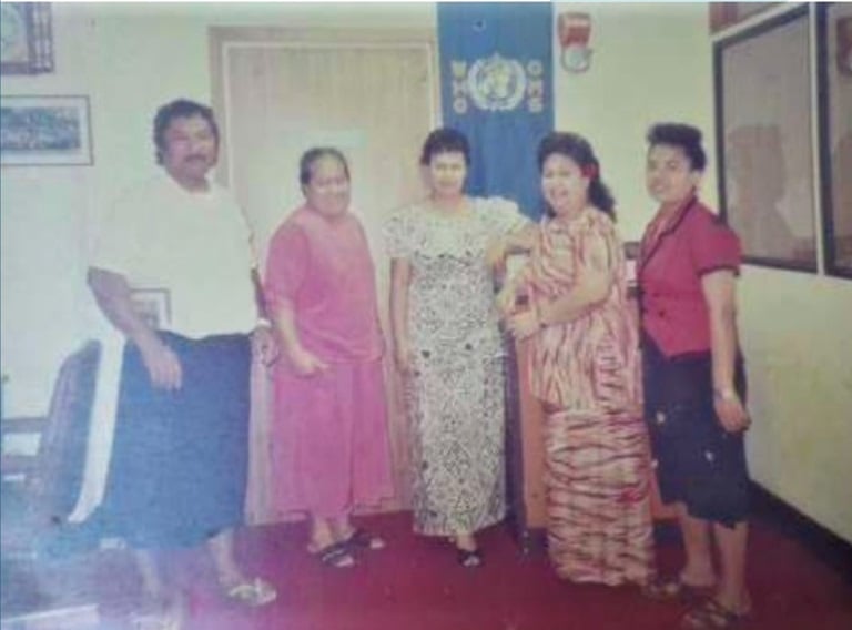 WHO Samoa staff in 1995 in the office