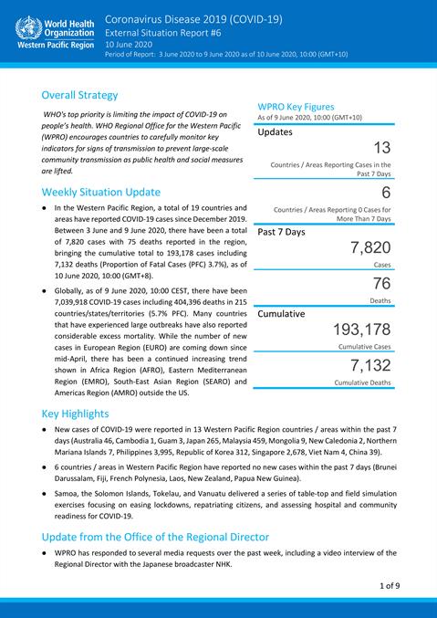 COVID-19 situation report for the Western Pacific Region #157: 1 September 2023